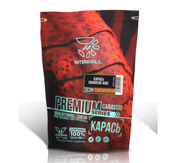 Прикормка Interkrill Преміум Карась-Конопля-Анис 1кг