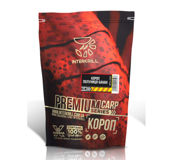 Прикормка Interkrill Премиум Карп-Клубника-Банан 1кг