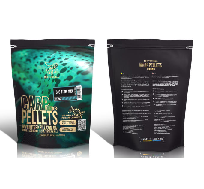 Пеллетс Interkrill Pellets Big Fish 8мм/10мм 800г
