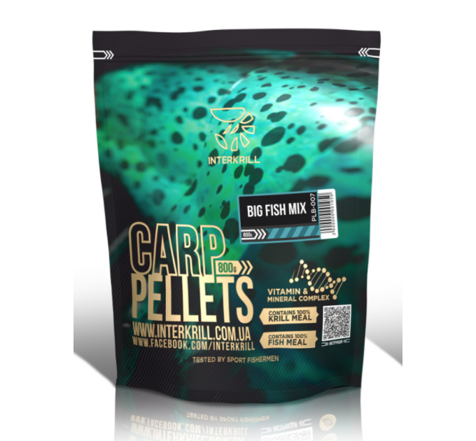 Пеллетс Interkrill Pellets Big Fish 8мм/10мм 800г