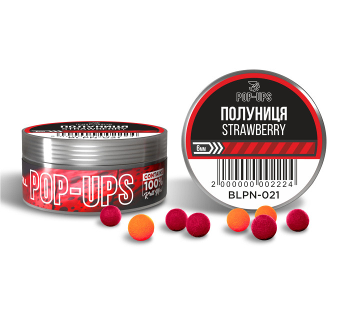Interkrill POP-UP 6mm Strawberry/Клубника, 15г
