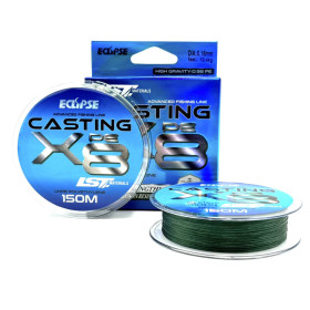 Шнур ECLIPSE X8 Casting PE Dark Green 150m 0.08mm 5,6kg