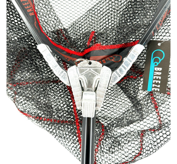 Підсак Breeze HH-270170-GJ трикутний 70 см, посилений замок, чорна прогумована сітка, телескоп ручка