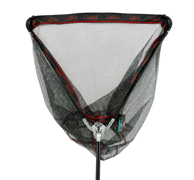 Подсак Breeze HH-260170-GJ треугольный 60 см, усиленный замок, черная вшитая прорезиненная сетка, черная телескоп ручка