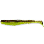 Силикон FishUp U-Shad 4" (8pcs.), #203 - Green Pumpkin/Flo Chartreuse (UV)
