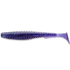 Силикон FishUp U-Shad 3.5" (8pcs.), #060 - Dark Violet/Peacock&Silver