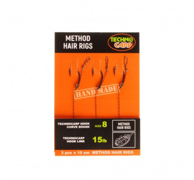 Готовый поводок Techno Carp Method 15lb Curve Shank Hook №8