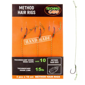 Готовый поводок Techno Carp Method 15lb Wide Gape Hook №8