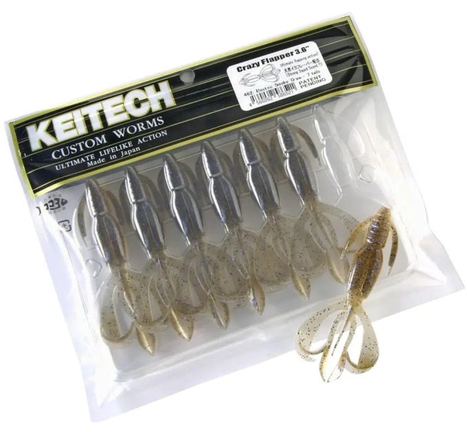 Силікон Keitech Crazy Flapper 3.6" (7 шт/уп) к:#462T:electric smoke craw