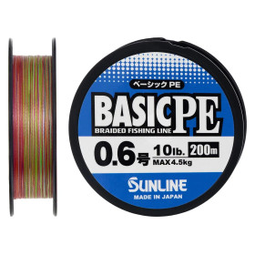 Шнур Sunline Basic PE 200m (Multi Color) #0.6/0.132mm 10lb/4.5kg