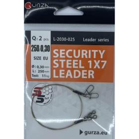 Поводок GURZA Security Steel Leader 1x7 0.30mm 25 см (2шт)