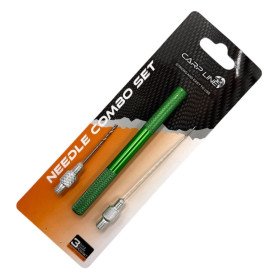 Набір короповий Carp Line: голка, свердло + МЕТАЛЕВА РУЧКА Needle Combo Set 'HW-062' GREEN