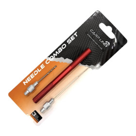 Набір короповий Carp Line: голка, свердло + МЕТАЛЕВА РУЧКА Needle Combo Set 'HW-062' RED