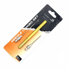 Набір короповий Carp Line: голка, свердло + МЕТАЛЕВА РУЧКА Needle Combo Set 'HW-062' YELLOW