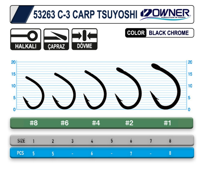 Гачок OWNER Carp Tsuyoshi C3-53263 №06