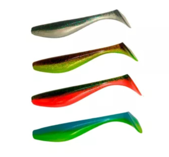 Силикон FishUp Wizzle Shad 5" (4pcs.), #MIX01 - 201, 203, 205, 206