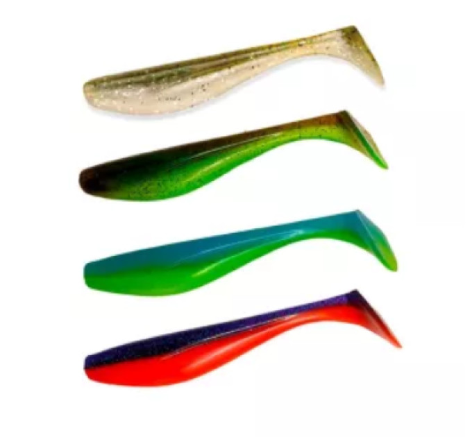 Силикон FishUp Wizzle Shad 5" (4pcs.), #MIX02 - 202, 204, 206, 207