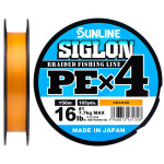 Шнур SUNLINE Siglon PE x4 150m помаранчевий #0.5/0.121mm 8lb/3.3kg