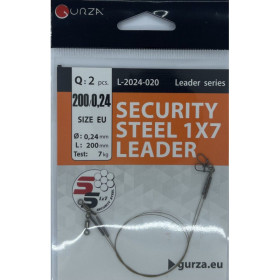 Повідець GURZA Security Steel Leader 1x7 0.24mm 20 см (2шт)
