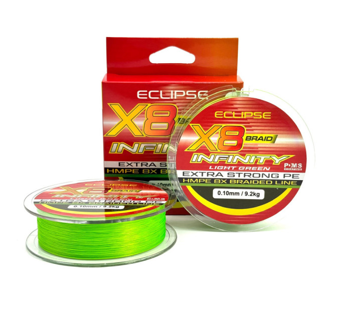 Шнур Eclipse X8 Infinity Braid Light Green 150m 0.08mm 6,4kg