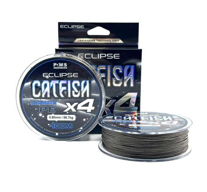 Шнур Eclipse X4 Catfish Ultimate PE Brown 100m 0.90mm 89.2kg