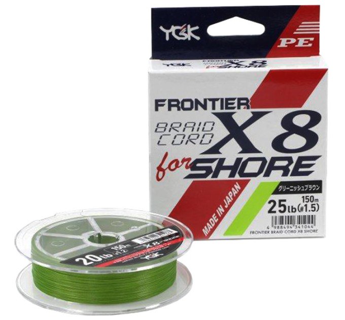 Шнур YGK Frontier Braid Cord X8 150m #0.8/0.148mm 14lb/6.3kg