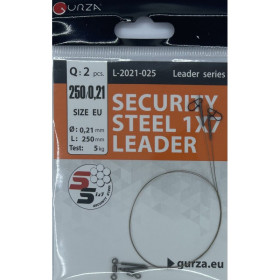 Поводок GURZA Security Steel Leader 1x7 0.21mm 20 см (2шт)