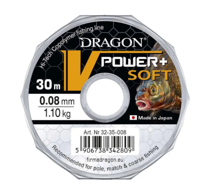 Леска DRAGON V-Power+ Soft 30м 0.14