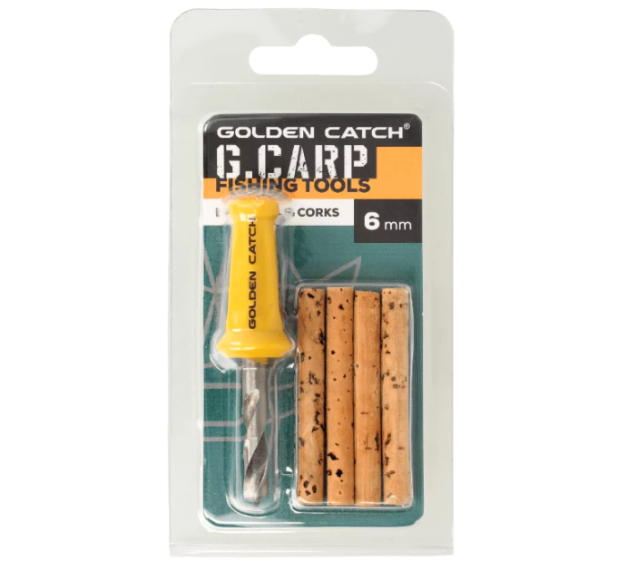 Сверло GC с пробковыми палочками GC G.Carp Bait Drill & Corks 6 мм
