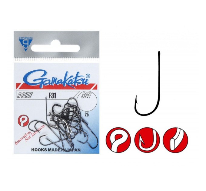 Крючок Gamakatsu F31 Black №6