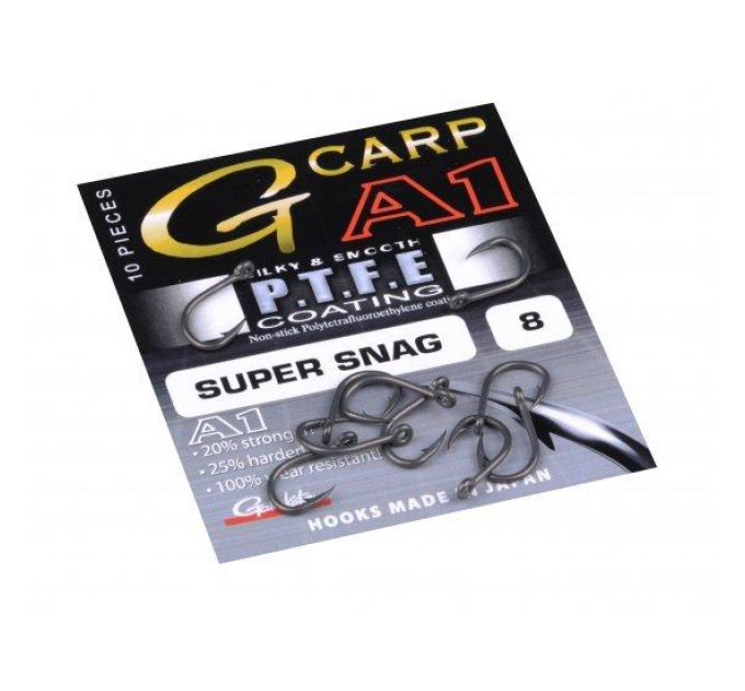 Гачок Gamakatsu A1 G-Carp Super Snag P.T.F.E. coating Grey №8