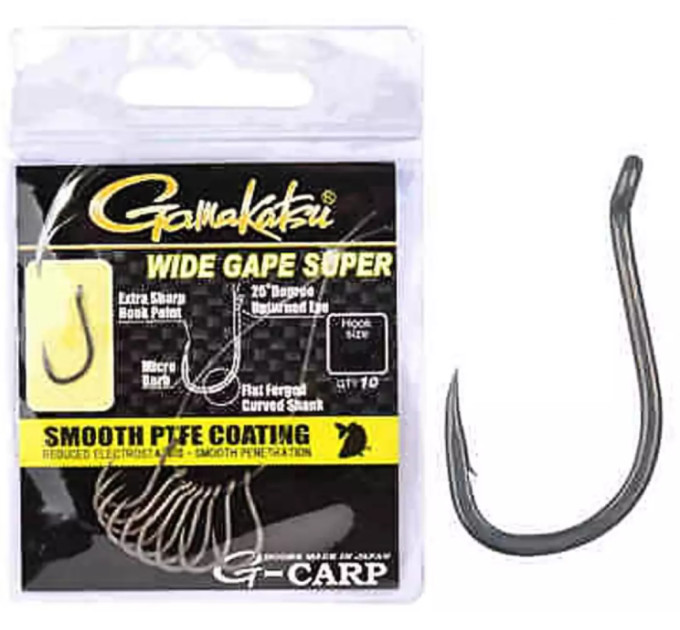 Крючок Gamakatsu G-CARP WIDE GAPE SUPER Grey №4