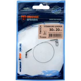 Поводок UKRSPIN Orange Spinning титан AFW с вертлюгом 17см 13.6кг 30lb 0.38мм