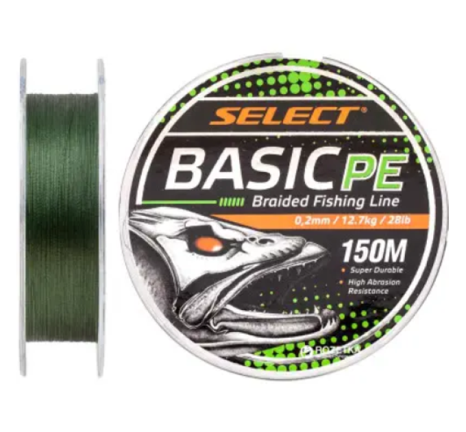 Шнур Select Basic PE Green 150m 0.08mm 8lb/4kg