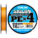 Шнур SUNLINE Siglon PE x4 150m помаранчевий #2.0/0.242mm 35lb/15.5kg