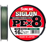 Шнур SUNLINE Siglon PE X8 150m темно-зелений #0.4/0.108mm 6lb/2.9kg