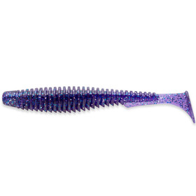 Силикон FishUp U-Shad 3.5" (8pcs.), #060 - Dark Violet/Peacock&Silver