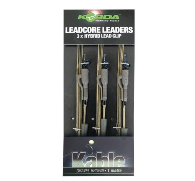 Korda Leadcore leader Lead Clip Weed / Silt 3 ps