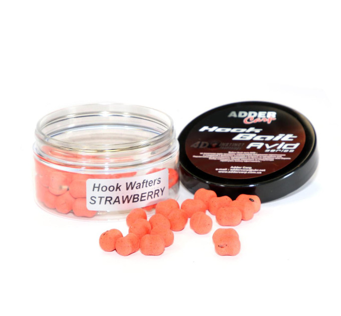 Бойлы Hook Waftes Adder Carp Avid 8/10mm 90m STRAWBERRY / Клубника