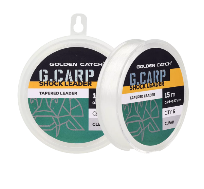 Шок-лидер конусный GC G.Carp Tapered Leader 5x15м 0.26-0.57мм
