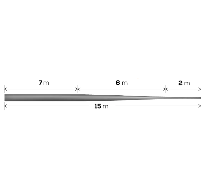 Шок-лидер конусный GC G.Carp Tapered Leader 5x15м 0.26-0.57мм