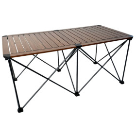 Стол туристический складной 680x1300 коричневый + чехол