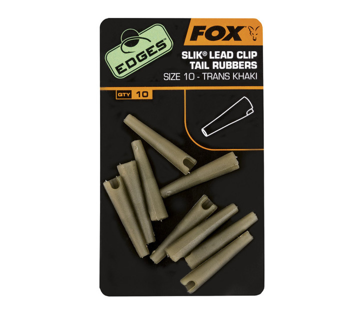 Клипса FOX Edges Size 10 Slik Lead Clips Tail Rubbers Khaki