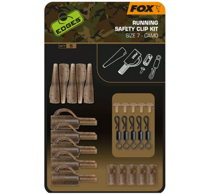 Клипса FOX скользящая Running Safety Clips Camouflage Green