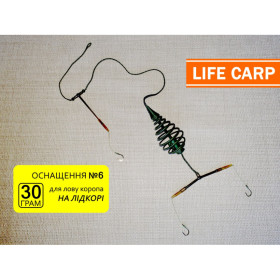 Монтаж Life Carp #6 30 гр, пружина на лидкоре, 3 крючка