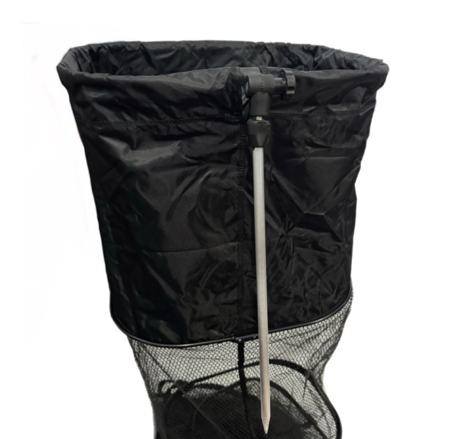 Садок Carp Line Black 3.5м черные алюминиевые кольца, черная прорезиненная сетка, резьба с регулировкой под колышек