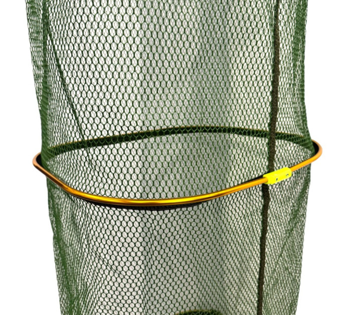 Садок Carp Line Green 3.5м желтые алюминиевые кольца, зеленая прорезиненная сетка, резьба с регулировкой под колышек