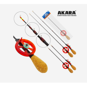 Удочка зимняя Akara Leader M 580 с катушкой Red H Carbon medium teleskop, 3-сек.