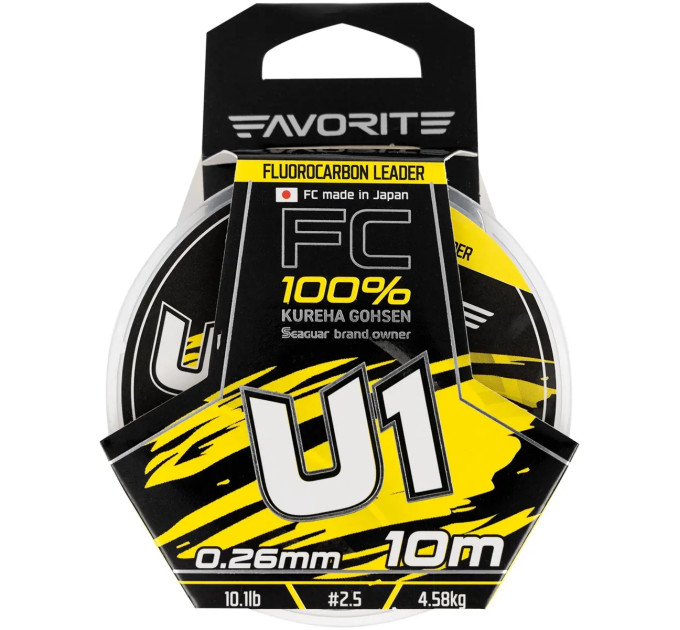 Флюорокарбон Favorite U1 FC 10m #2.5/0.26mm 10.1lb/4.58kg