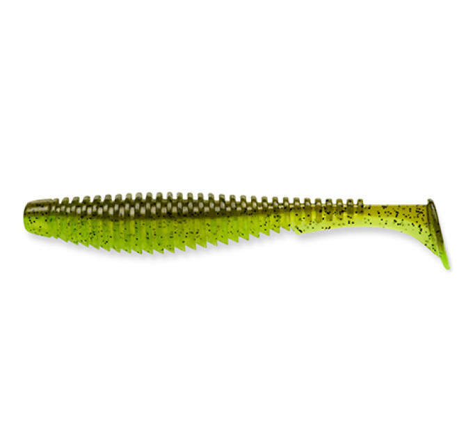 Силікон FishUp U-Shad 4" (8pcs.), #204 - Green Pumpkin/Chartreuse (UV)